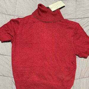 Red Turtleneck Sweater - Women's Top